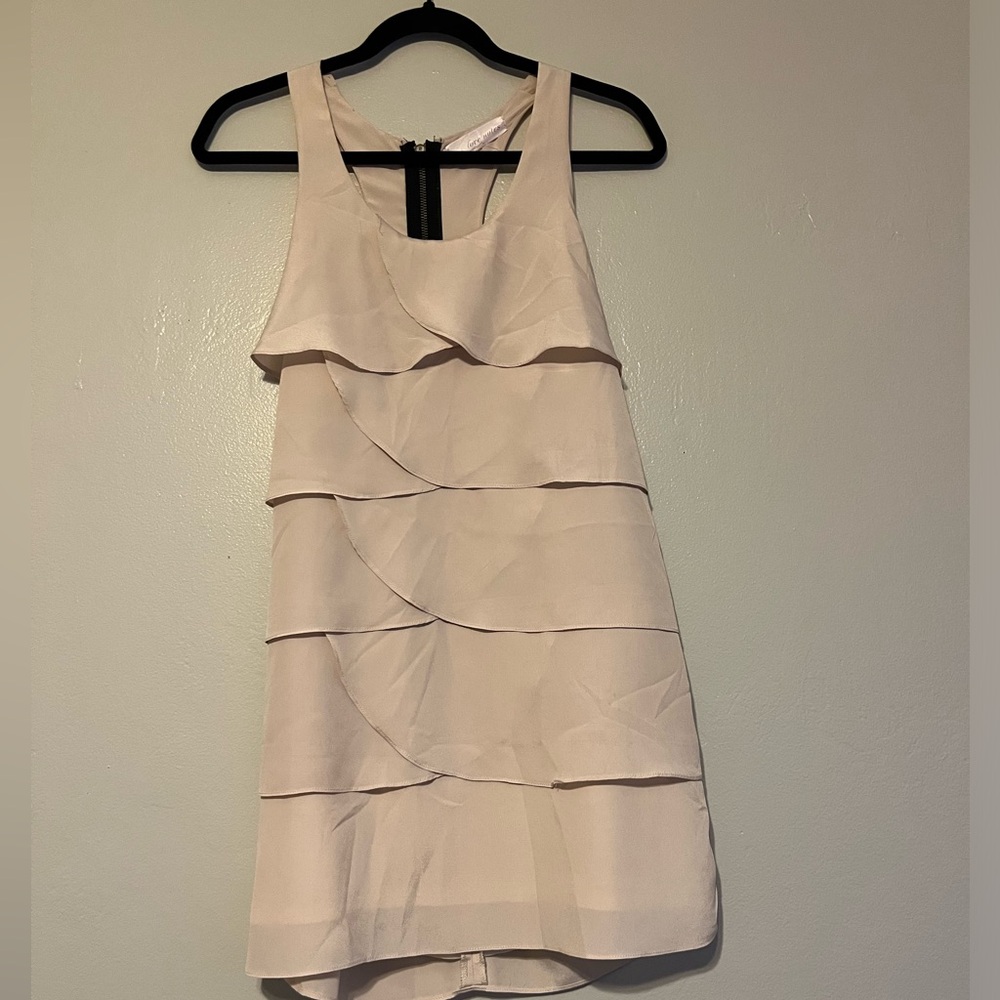 Love Notes Cream Ruffle Zip-Up Dress - GUC